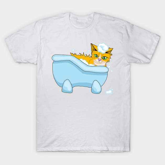 Cat Bath T-Shirt by macpeters